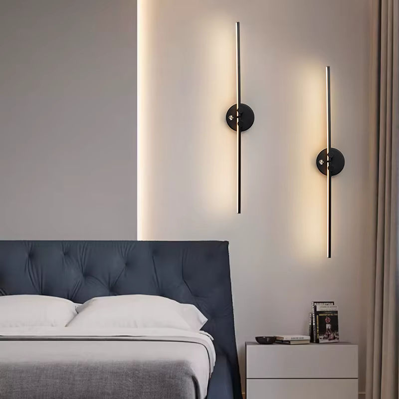 Moderne lineare LED-Wandleuchte von YooE in Schwarz oder Weiß, einstellbare Hintergrundbeleuchtung für Nachttisch, Foyer oder Flur - Bild 2