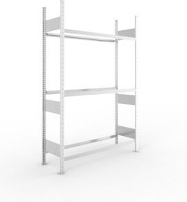 Meta Reifenregal S3 CLIP verzinkt in Silber, 3 Ebenen, B/T/H: 200 x 130 x 40 cm, 150 kg Fachlast - Bild 1