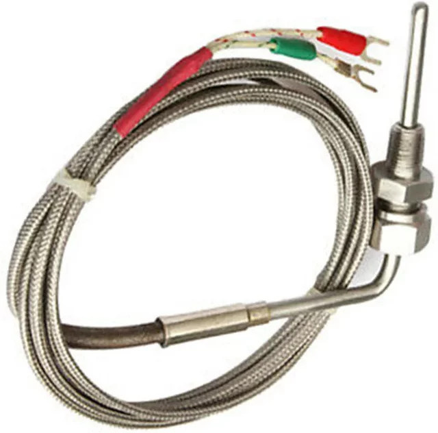 HpLive EGT K Typ Thermoelement-Temperatursensorsonde aus Edelstahl mit 1/8 Zoll NPT-Gewinde und 2m Kabel in Silber - Bild 1