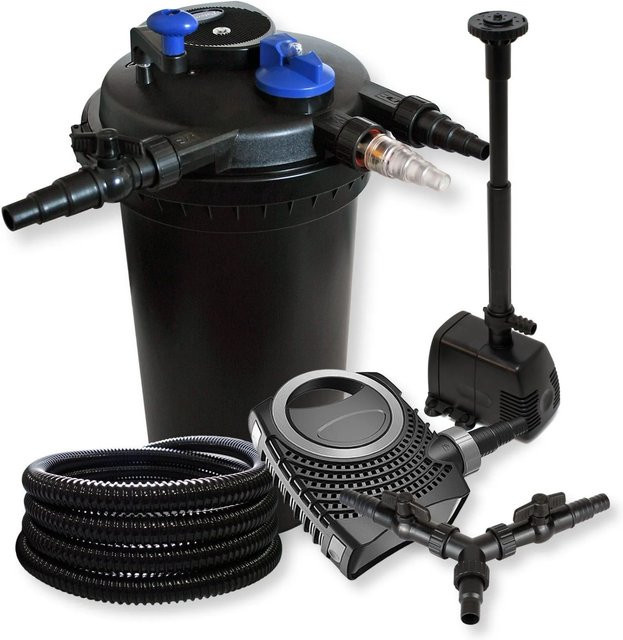 Sunsun Druckteichfilter Set mit Uvc Neo8000 und Schlauch in Schwarz für bis zu 30000 Liter - Bild 1
