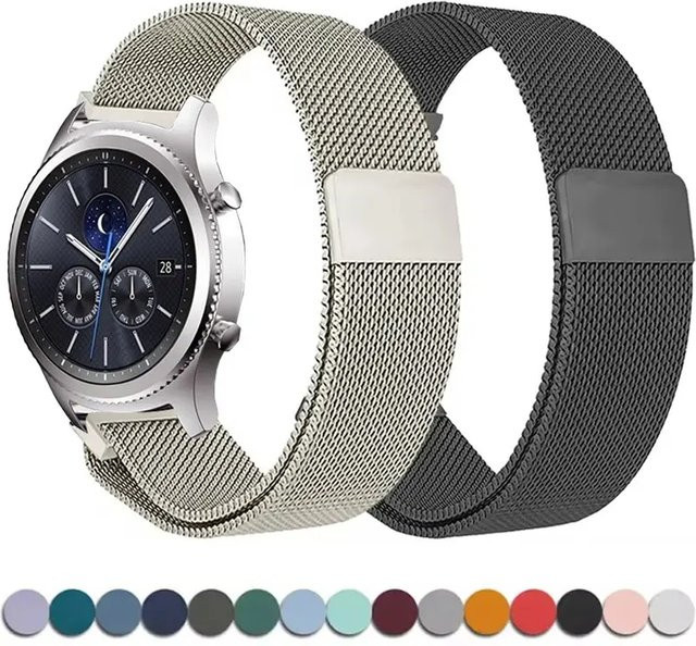 LAXASFIT Uhrenarmband Milanaise, Edelstahl, Silber, 20mm, Unisex - Bild 1
