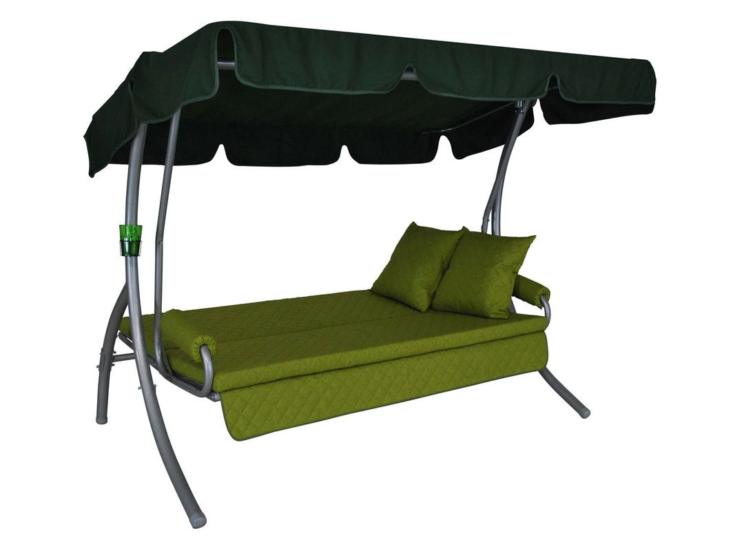ANGERER Hollywoodschaukel LIVING 3-Sitzer Grün mit Sonnen canopy und Polsterung, B/T/H: 240 x 160 x 145 cm - Bild 2