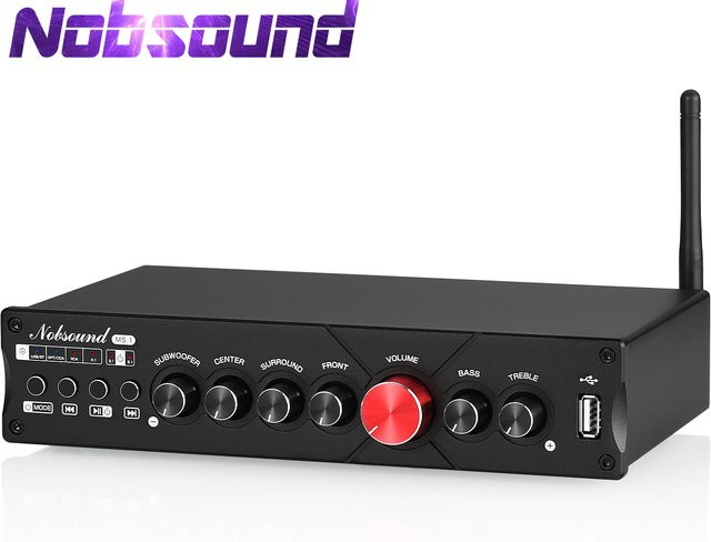 Nobsound M5.1 Digitaler Bluetooth-Empfänger 5.1-Kanal Heimkino-Verstärker mit Koaxial- und Optischem Anschluss in Schwarz - Bild 1