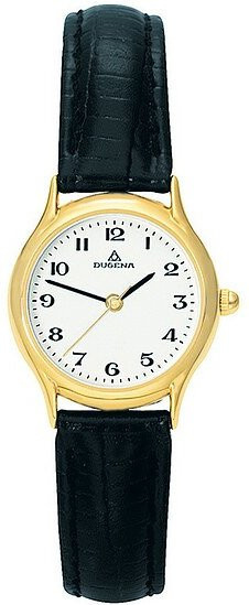 Dugena Analoguhr, Quarz, Edelstahl, Leder, Weiß, Damen - Bild 1