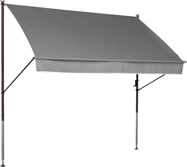 ANGERER Klemmmarkise in Hellgrau mit einer Breite von 400 cm aus 100% Polyacryl Dralon - Bild 1
