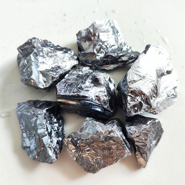 Terahertz Stein mit metallischem Glanz in Silber, 90-100g - Bild 1