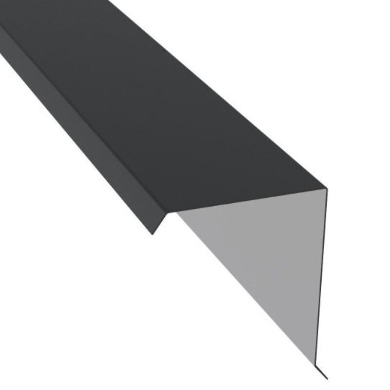 Ortgangblech Blachotrapez GmbH aus Stahl in Anthrazit mit 90° Innenwinkel, B/H/L: 120 x 140 x 2000 mm - Bild 1