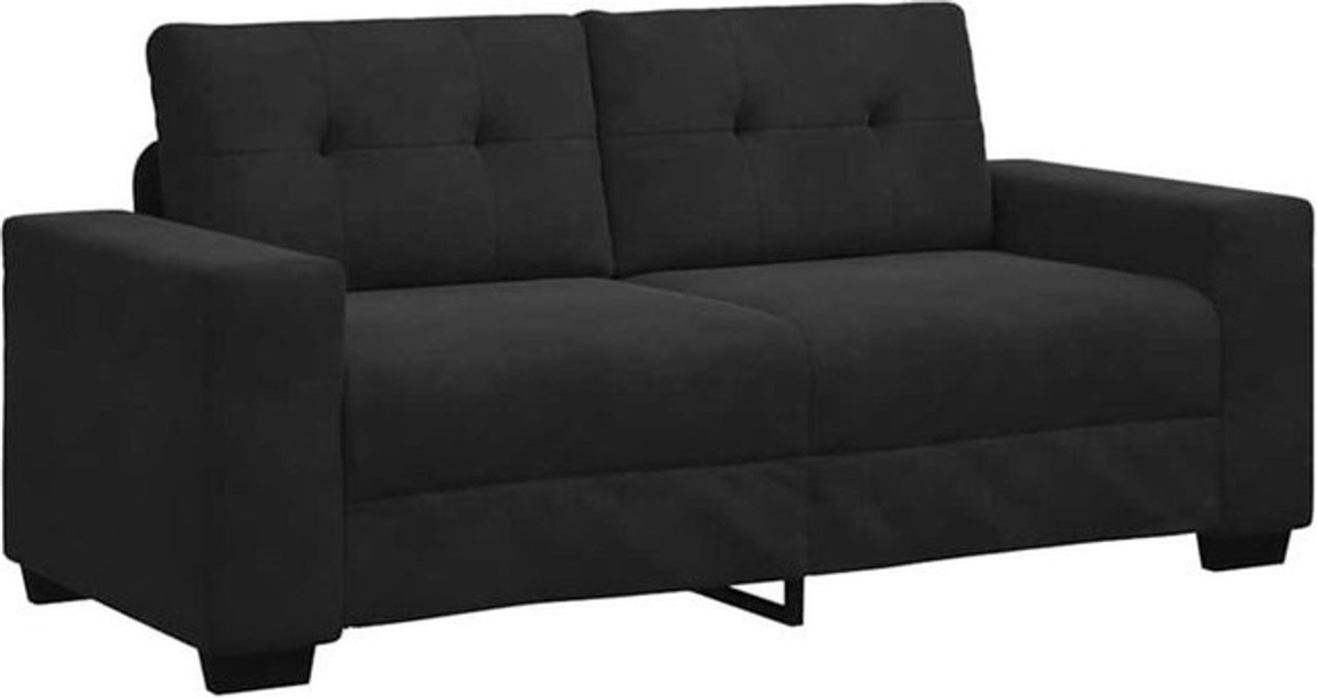 Modernes 2-Sitzer-Sofa aus Samt in Schwarz von Vidaxl, Breite: 140 cm - Bild 1