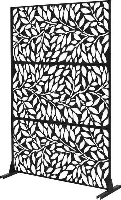 ML-Design Metall-Sichtschutz Firenze aus Stahl, Farbe: Schwarz, B/H: 120 x 183 cm - Bild 1