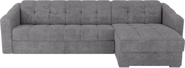 Vente-unique Schlafsofa Darielo in Grau mit passendem Ottoman, L-Form und Ausziehfunktion, Breite: 275 cm, Tiefe: 152 cm, Höhe: 85 cm - Bild 1