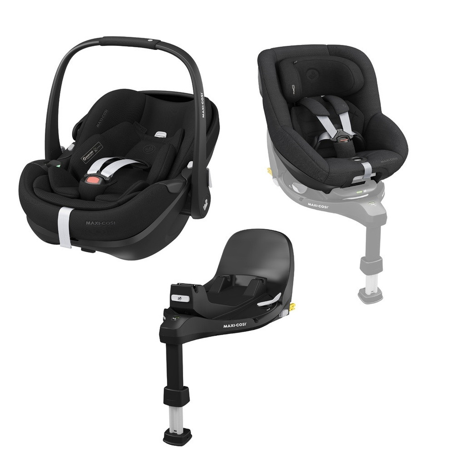 Maxi-Cosi 3-in-1 Family Bundle Kindersitz Pearl 360 Pro, Babyschale Pebble 360 Pro und Family Fix 360 Pro Basisstation in Black/Grey - Bild 3