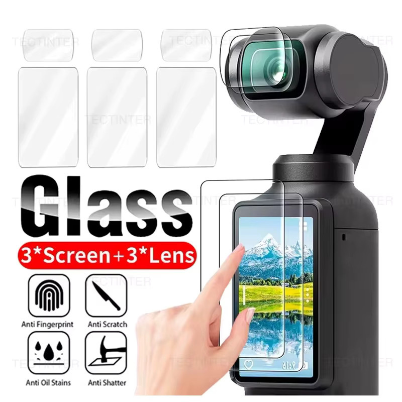 DJI OSMO Pocket 3 Displayschutzfolie und Kameraobjektivschutz aus gehärtetem Glas mit 9H Härtegrad, transparent - Bild 6