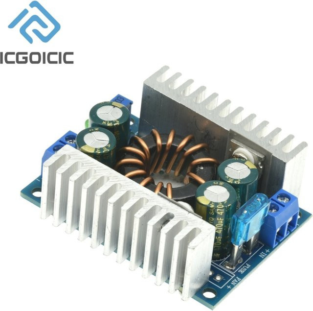 ICGOICIC DC-DC-Aufwärtswandler 150 W max. einstellbar 8–32 V auf 9–46 V Hochleistungs-Aufwärtsmodul für LED, Motor und Netzteil - Bild 1