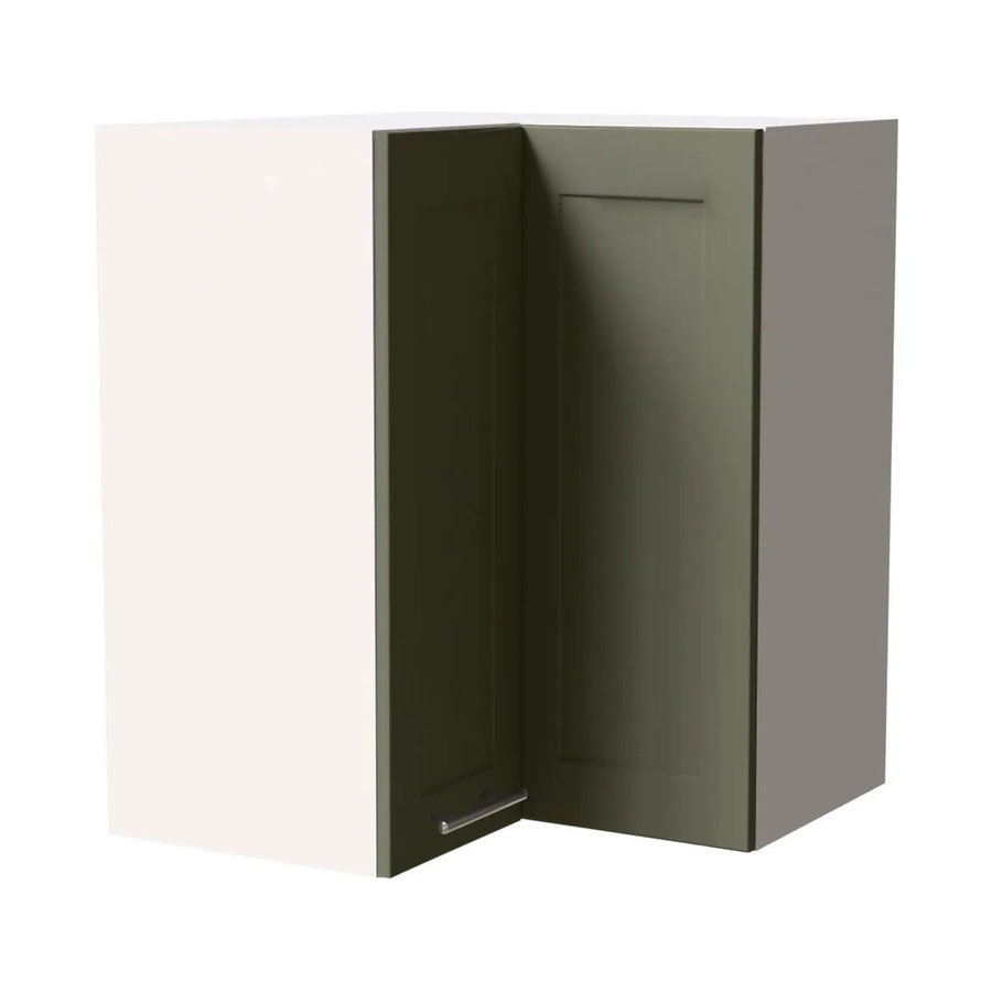 Eckhängeschrank Oslo von Feldmann-Wohnen in Weiß und Reed Green Matt, B/T/H: 60 x 60 x 72 cm - Bild 2