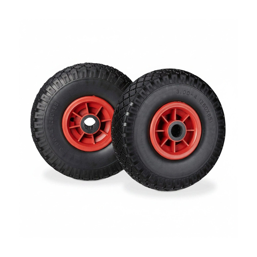 Relaxdays Sackkarrenrad 2er Set aus Kunststoff in Schwarz und Rot, pannensicher, Durchmesser: 26 cm, Breite: 8,5 cm - Bild 2