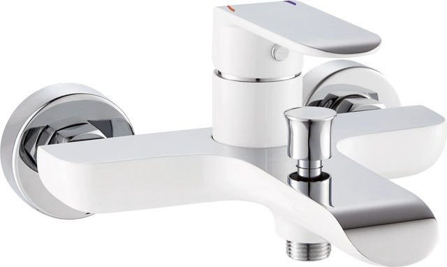 baliv Wannenarmatur WA-5070 mit Einhebelmischer und Sprayfunktion in Weiß-Chrom - Bild 1