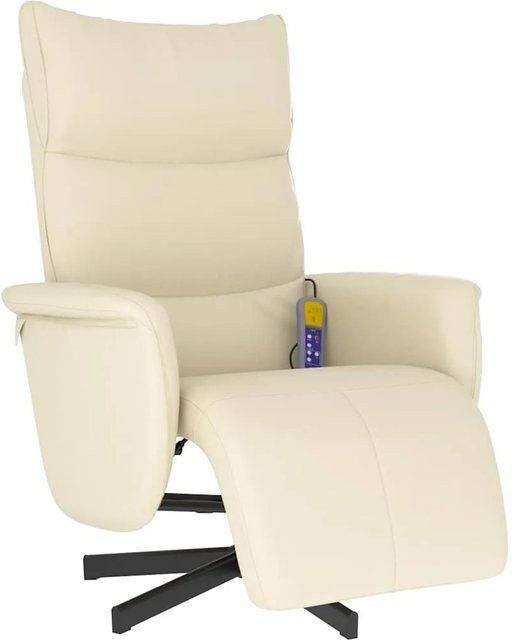 vidaXL Massagesessel mit Fußteil in Beige aus Kunstleder - Bild 1