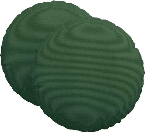 vidaXL Sitzkissen 2er Set Dunkelgrün aus Cordstoff Durchmesser: 80 cm