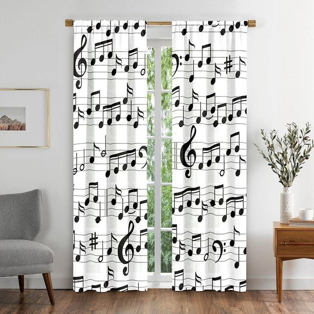 2er-Set Kunst-Fensterdekoration mit Engelsflügeln und Sternen in Schwarz und Weiß, halbtransparent, B: 50 cm, H: 130 cm - Bild 1