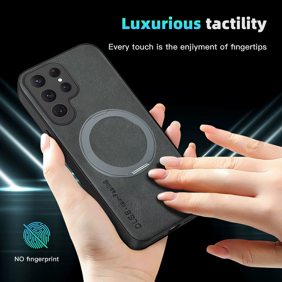 Magnetische Handyhülle mit 360 Grad Kickstand und Leder-Rückseite für Samsung Galaxy S26 S25 S24 S23 S22 S21 S20 Plus Ultra, unterstützt kabelloses Laden - Bild 5