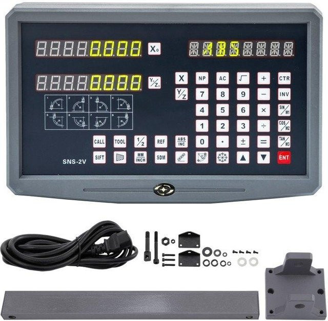 Buying Solutions MB 2-Achsen Digitalanzeige DRO für Fräsmaschinen und Drehmaschinen mit Linearmaßstab und Linearencoder in Grau - Bild 1