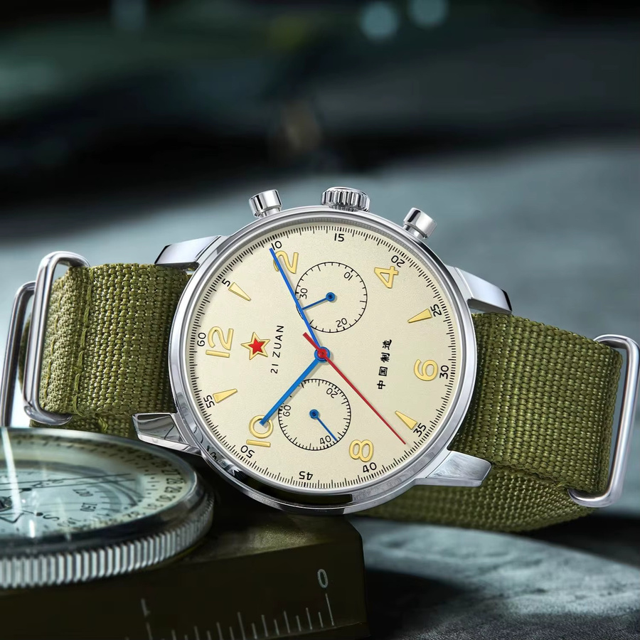 TOPHILL Chronograph, Handaufzug, Edelstahl, 40 mm, Herren - Bild 3