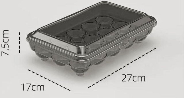 Juneng Eieraufbewahrungsbox mit 15 Fächern, sturzsichere Eierbox aus Kunststoff, Schwarz - Bild 1