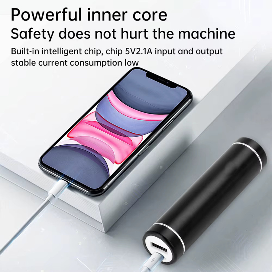 Power Bank-Gehäuse-Kit für 18650/21700 Akkus aus Aluminiumlegierung in Schwarz mit USB-C Schnellladung, 5 V, 2 A - Bild 3