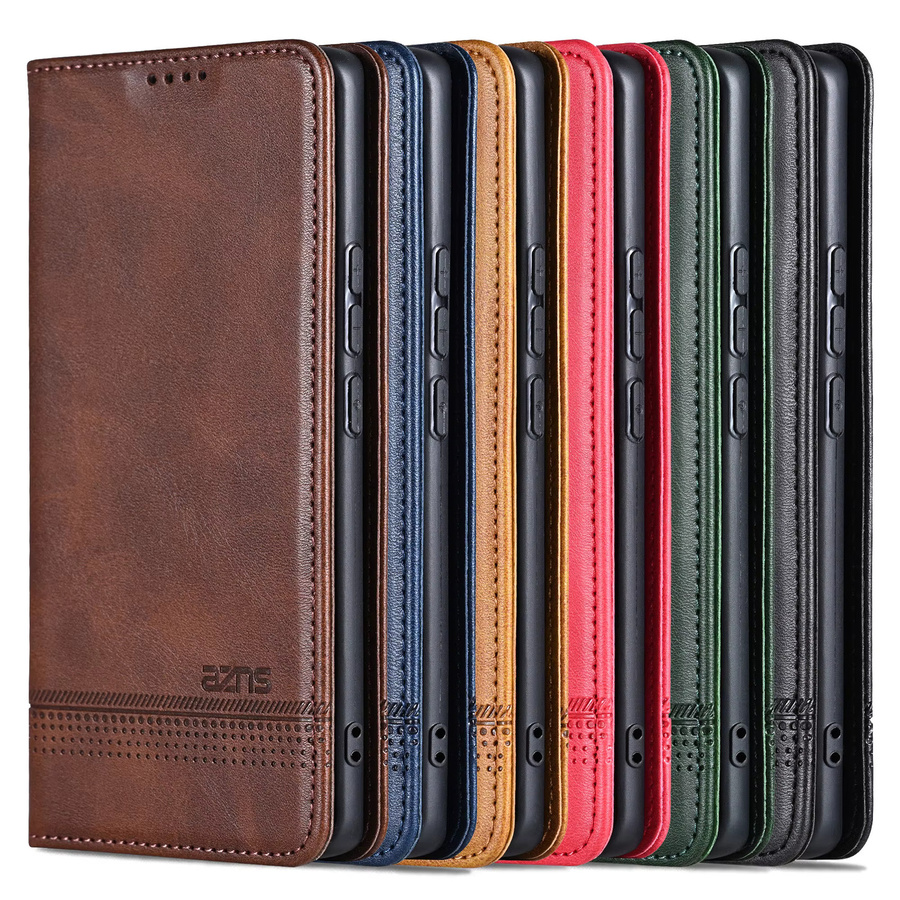 Magnetische Leder-Handyhülle von aierkeba für Samsung Galaxy S26 S25 Edge S24 Ultra S23 S22 S21 FE S20 Plus 5G mit Kartenfach und Brieftasche in Braun - Bild 5