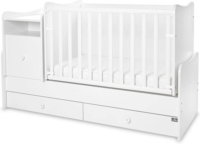Lorelli Babybett Trend Plus Kinderbett mit Schreibtisch und Schubladen Kommode in Weiß, B/T/H: 160 x 70 x 100 cm - Bild 1