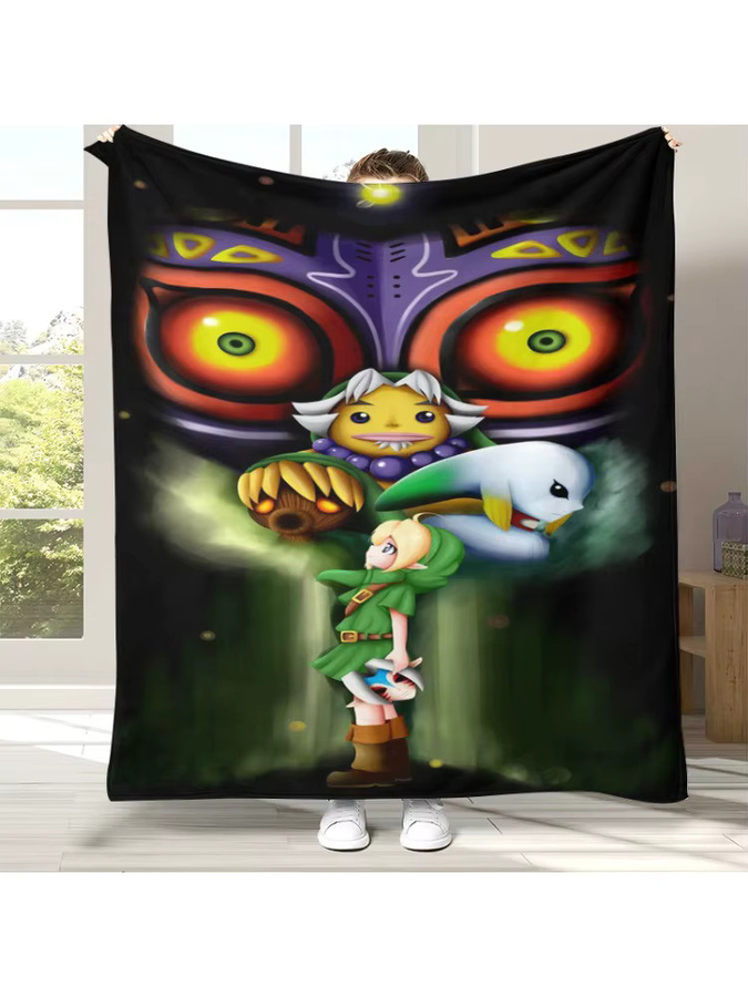 Potdemiel Retro Zelda Link Flanell-Plüschdecke, ultraweiche warme Decke für Kinder, Mehrfarbig, B: 90 cm, T: 75 cm - Bild 2