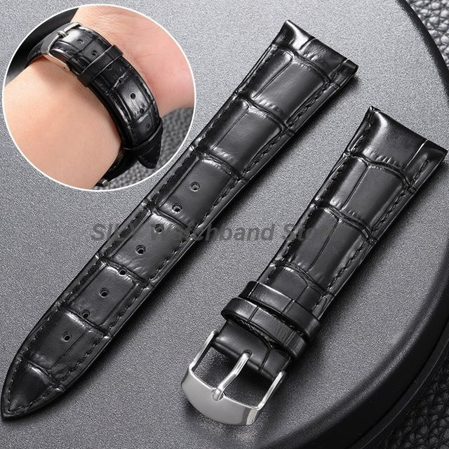 asukaband Uhrenarmband Leder, Bambus-Muster, Kunstleder, Schwarz, Unisex - Bild 1