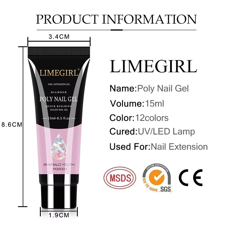 Limegirl Nagel Gel Set mit 6W LED Lampe, Glänzend - Bild 3