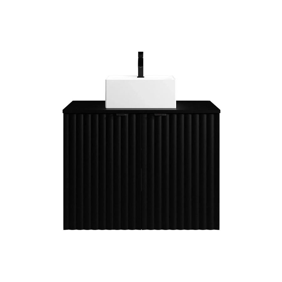 Vente-unique Einzelwaschtisch Zilga Schwarz mit Streifenoptik, Breite: 80 cm - Bild 2