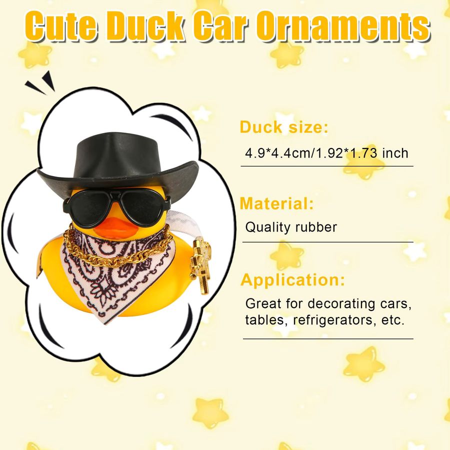 BXA Gummi Ente als gelbe Auto Ornament Dekoration für das Armaturenbrett oder den Schreibtisch - Bild 1