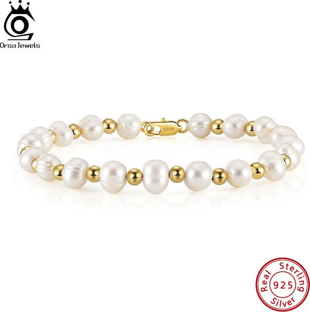 ORSA JEWELS Armband, 18K Gold, Süßwasser-Zuchtperlen, Unisex - Bild 1