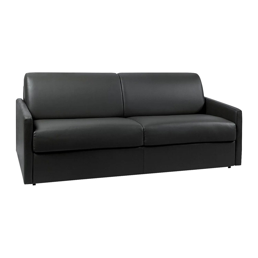 Vente-unique Schlafsofa Calife in Schwarz mit Kunstlederbezug und Schaumstoffpolsterung - Bild 2