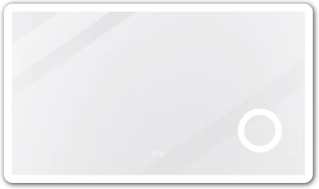 Aica Sanitär Badspiegel mit Bluetooth und Steckdose, LED Schminkspiegel dimmbar mit CCT Farbtemperatur, Weiß, B: 100 cm, H: 60 cm - Bild 1