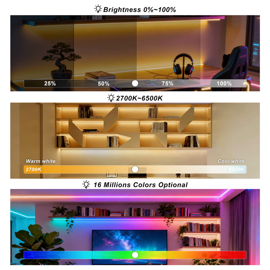 Tuya WiFi Smart LED-Streifen-Controller RGBCCT mit Fernbedienung, dimmbarer SPI LED-Lichtsteuerung für 5-24V, Farbe Weiß - Bild 4