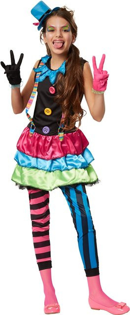tectake Mädchenkostüm Crazy New Wave Clown, Bunt / Mehrfarbig - Bild 1