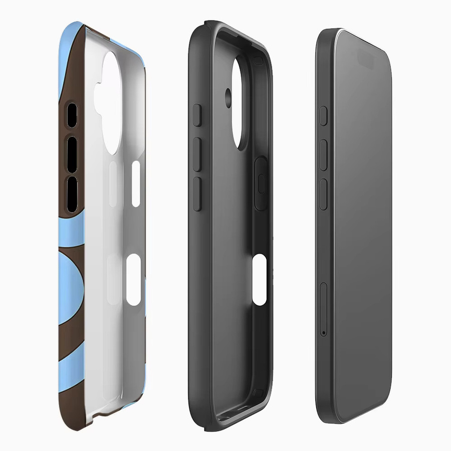 BioCase 2-in-1 MagSafe Handyhülle Wavy für iPhone 17 16 15 14 13 12 Pro Max in Braun Hellblau - Bild 1