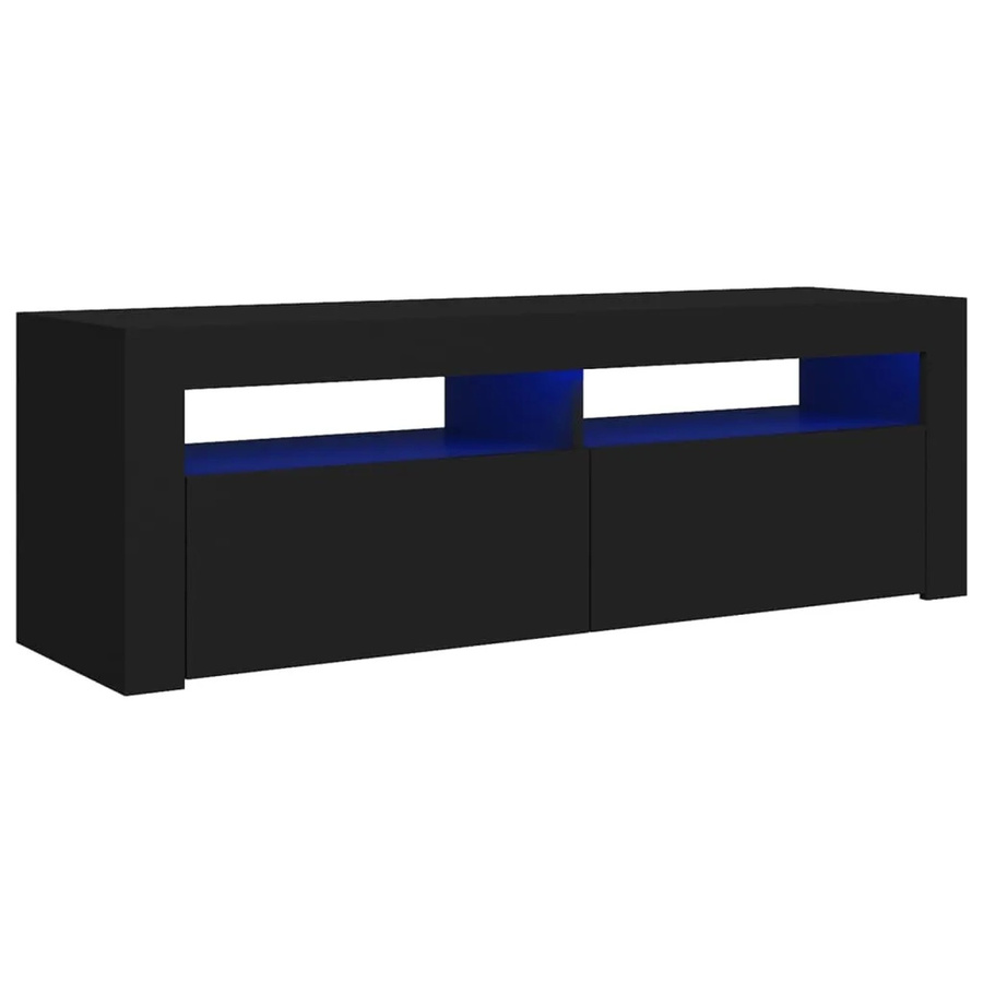 vidaXL TV-Schrank mit LED-Leuchten in Schwarz, B/T/H: 120 x 35 x 40 cm - Bild 2