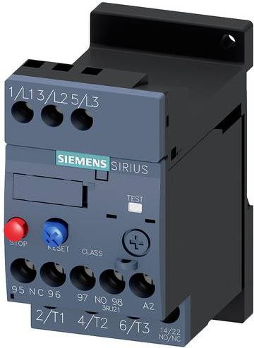 Siemens Überlastrelais 690 V/AC, 1 Schließer, 1 Öffner, Grau, 3RU2116-1HB1 - Bild 1