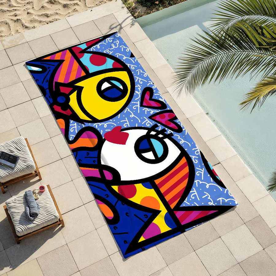 Schnelltrocknendes Kunsthandtuch R-Romero B-Britto für Dusche, Sauna, Reise und Fitness, Multicolor, Breite: 30 cm, Höhe: 60 cm - Bild 3