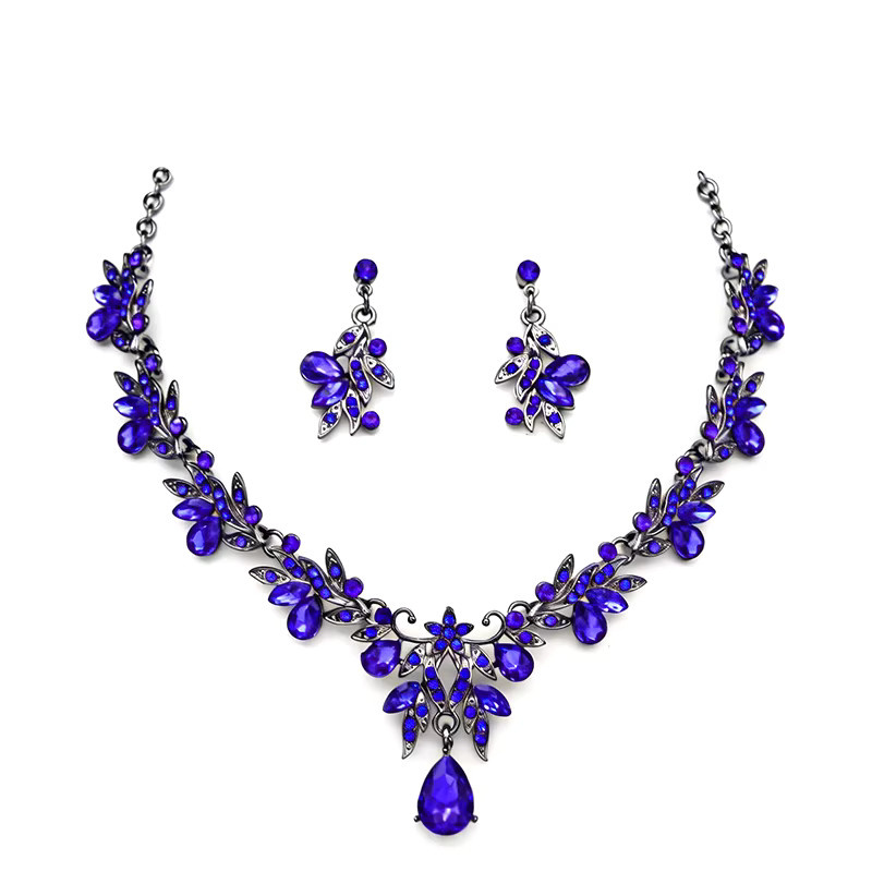 Cenmon Schmuckset, Choker-Halskette und Ohrringe, Kristall, Bunt, Damen - Bild 2
