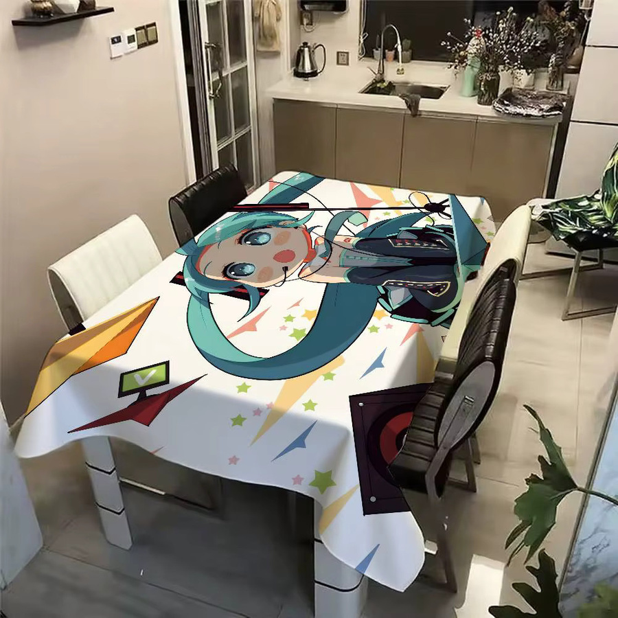 Kayoom Hatsune Miku Cartoon Tischdecke für Silvester und Partys, rechteckig, mehrfarbig - Bild 3