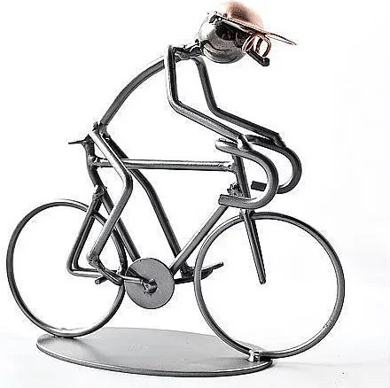 Hinz & Kunst Metallmann Rennradfahrer Wired Line in Silber - Bild 1