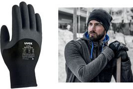 uvex Kälte-Schutzhandschuhe unilite thermo plus in Schwarz, Größe 9, 10er Pack mit Acryl und Schurwolle - Bild 1