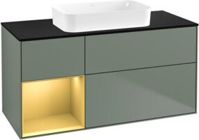 V&B Waschtischunterschrank Finion mit Wandbeleuchtung in Lacquer, B/T: 120 x 60 cm - Bild 1