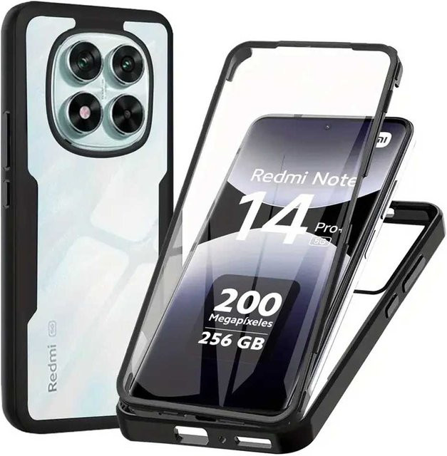 Xiaomi 360 Full Body Screen Protector für Redmi Note 14 Pro Plus, Note 14 Pro 4G 5G und Note 14, Transparent - Bild 1
